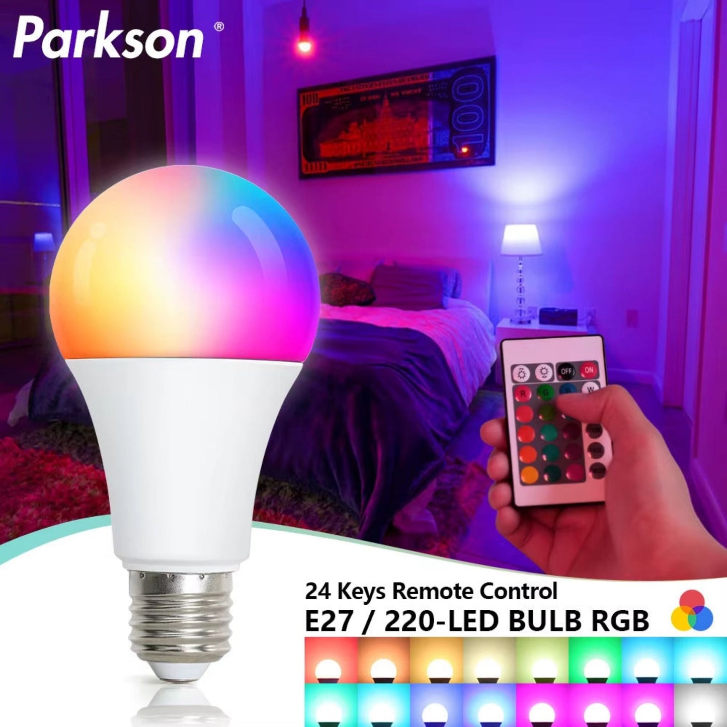 Bombilla RGB con Mando (No Wifi)