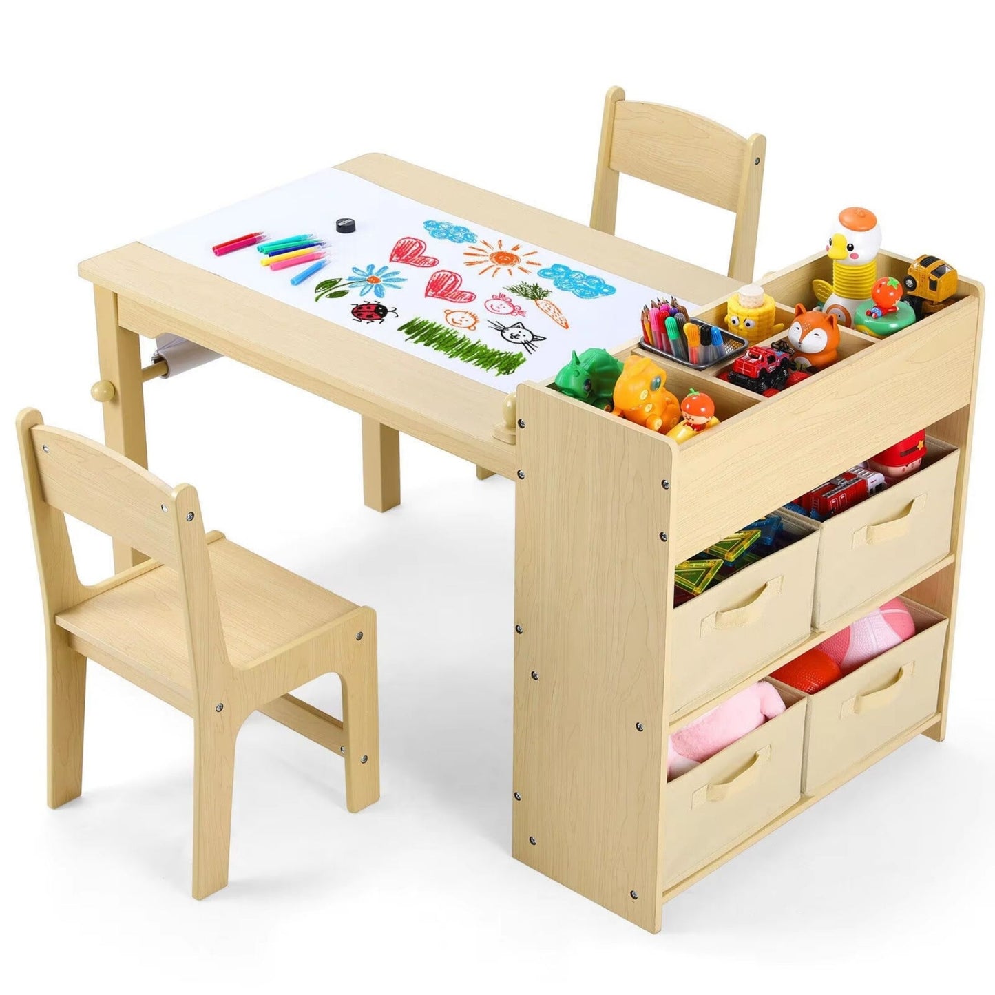 Kit Sillas y Mesa con Almacenamientos para Niños